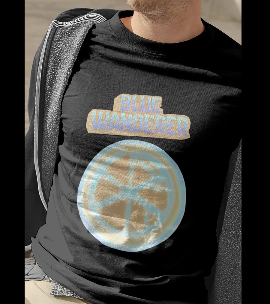 Blue Wanderer Basketball Neon Glow Circle T-Shirt