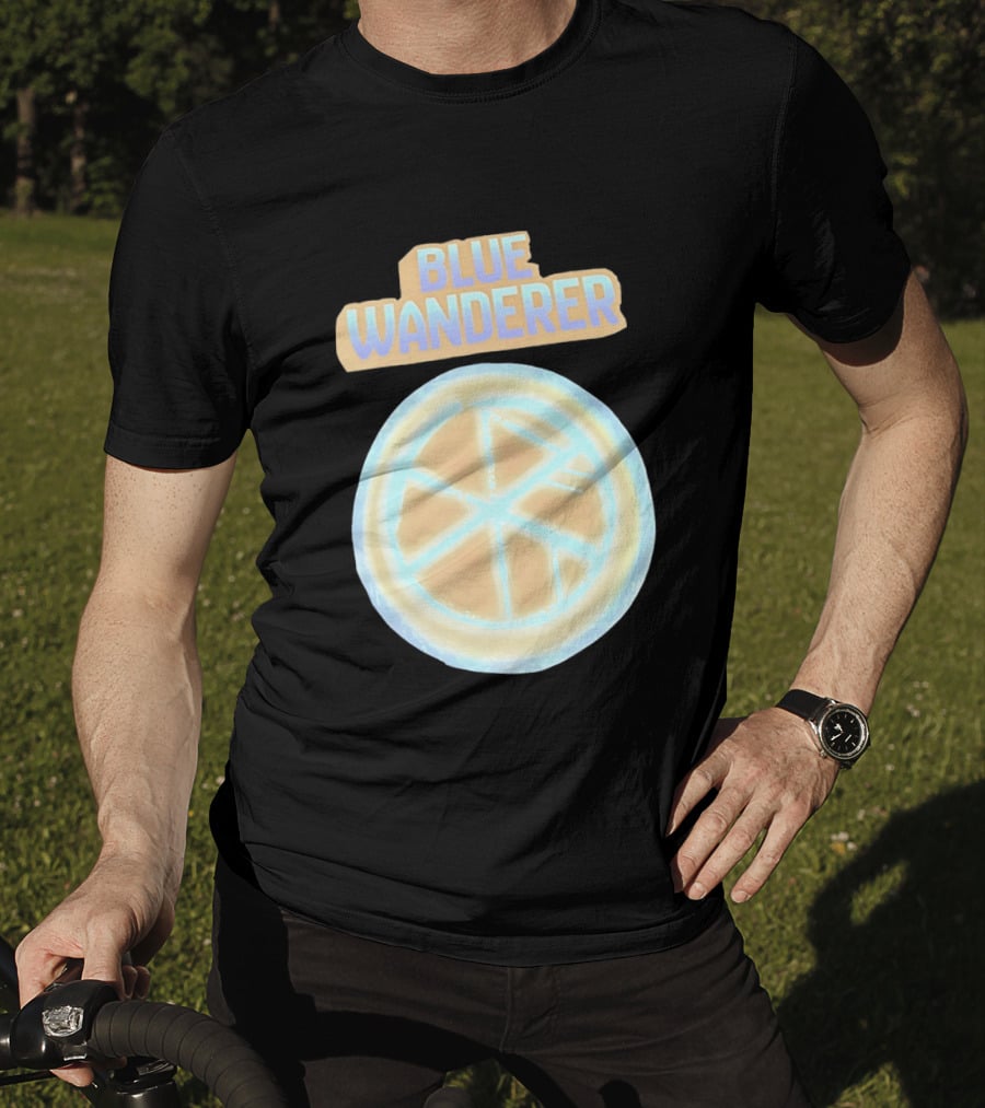 Blue Wanderer Basketball Neon Glow Circle T-Shirt