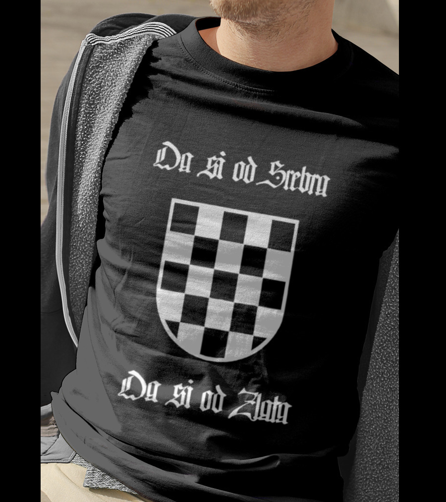 Da Si Od Srebra Da Si Od Zlata Croatian Checkerboard T-Shirt