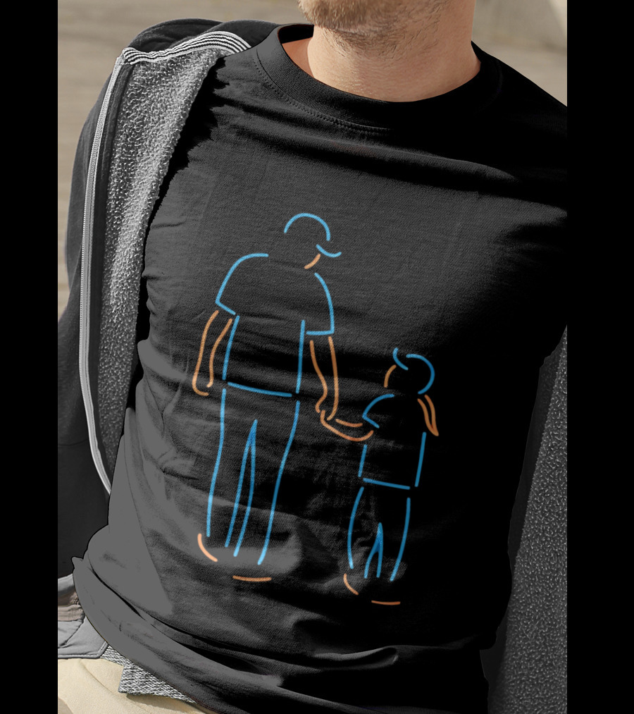 Father And Daughter Walking Neon T-Shirt