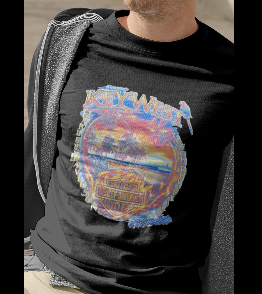 Peterson Key West Harley Davidson Conch Republic Motorcycles Florida T-Shirt