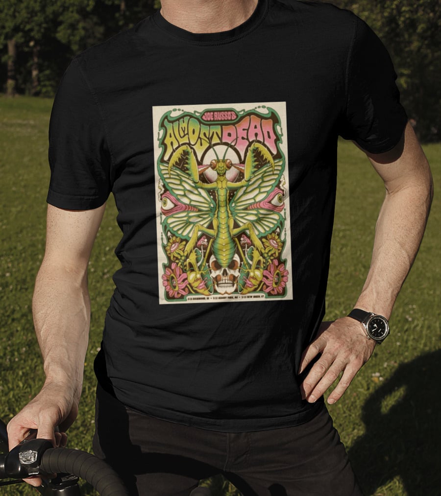 Joe Russo's Almost Dead 5 22 2026 Asbury Park NJ Mantis Skull Psychedelic T-Shirt