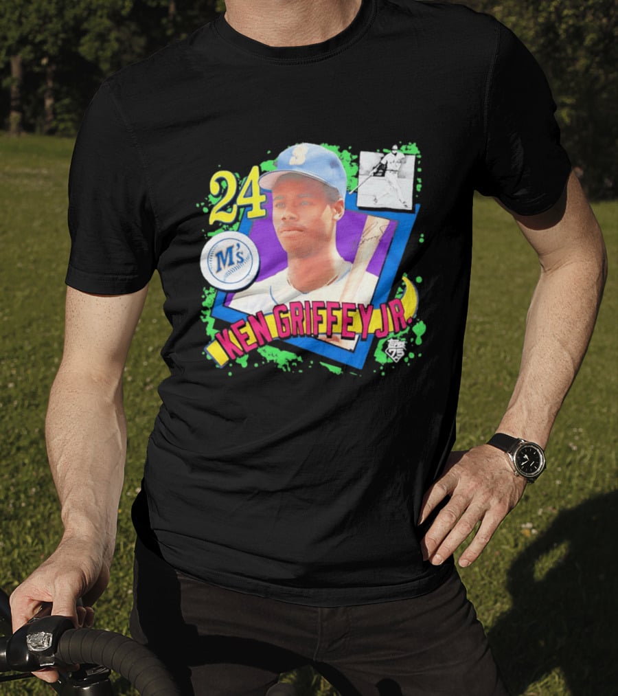 24 Ken Griffey Jr Seattle Mariners M's Topps 75 Remix Graffiti T-Shirt