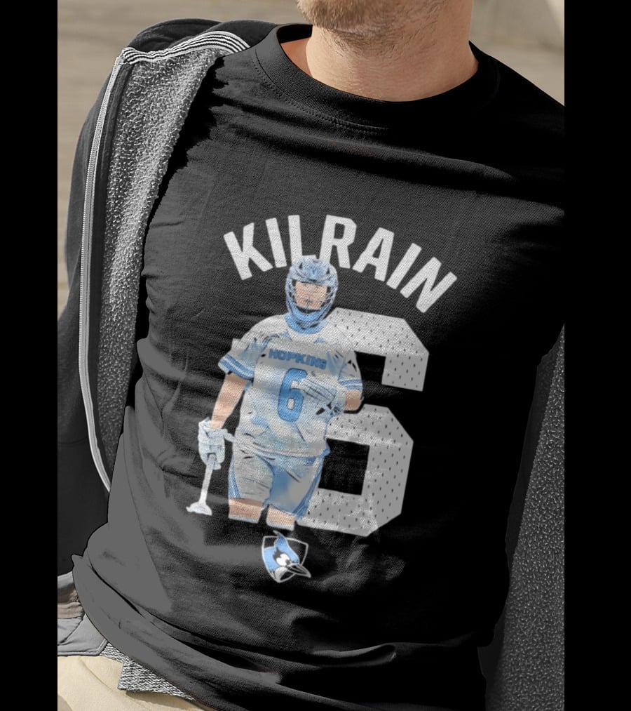 Kilrain 6 Hopkins Lacrosse Player With Blue Jay T-Shirt