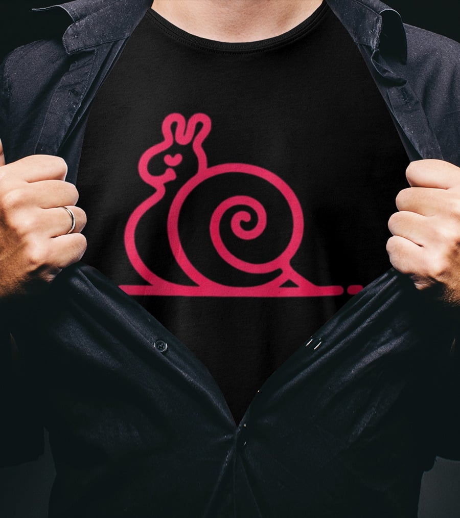Snail Neon Spiral Heart T-Shirt