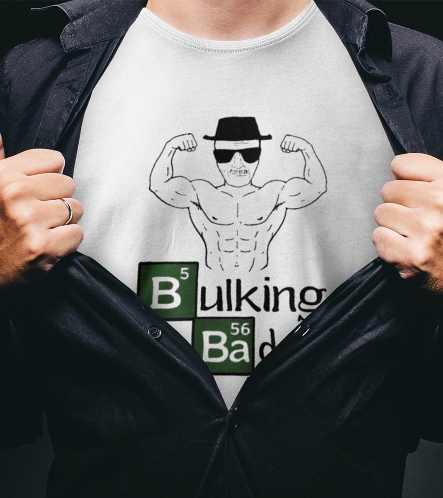 Bulking Bad Walter White Muscular Gym Periodic Table T-Shirt