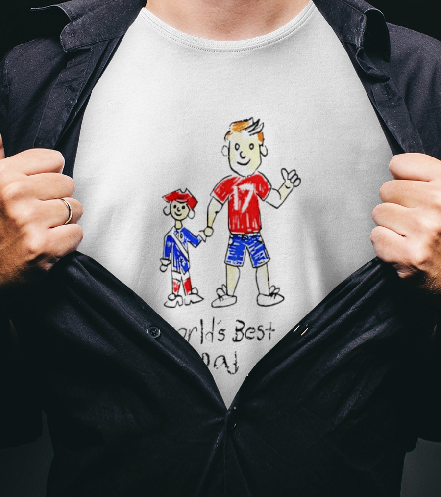 Buffalo Bills World's Best Dad Father's Day Kids Drawing T-Shirt