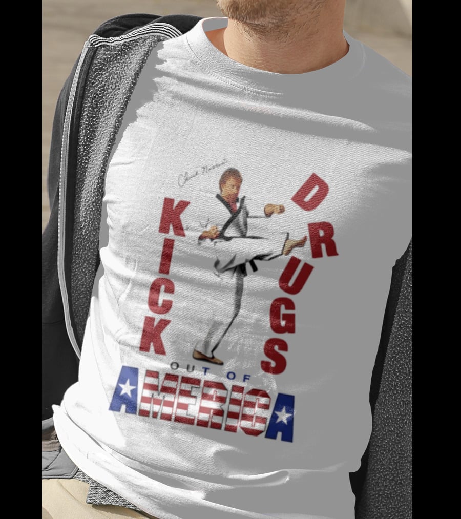 Chuck Norris Kick Drugs Out Of America T-Shirt