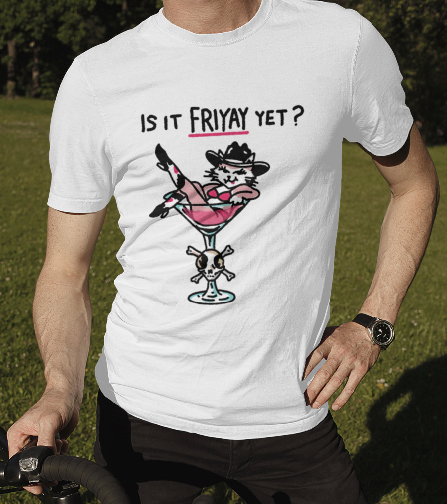 Is It Friyay Yet Cowboy Catwoman Cartoon T-Shirt