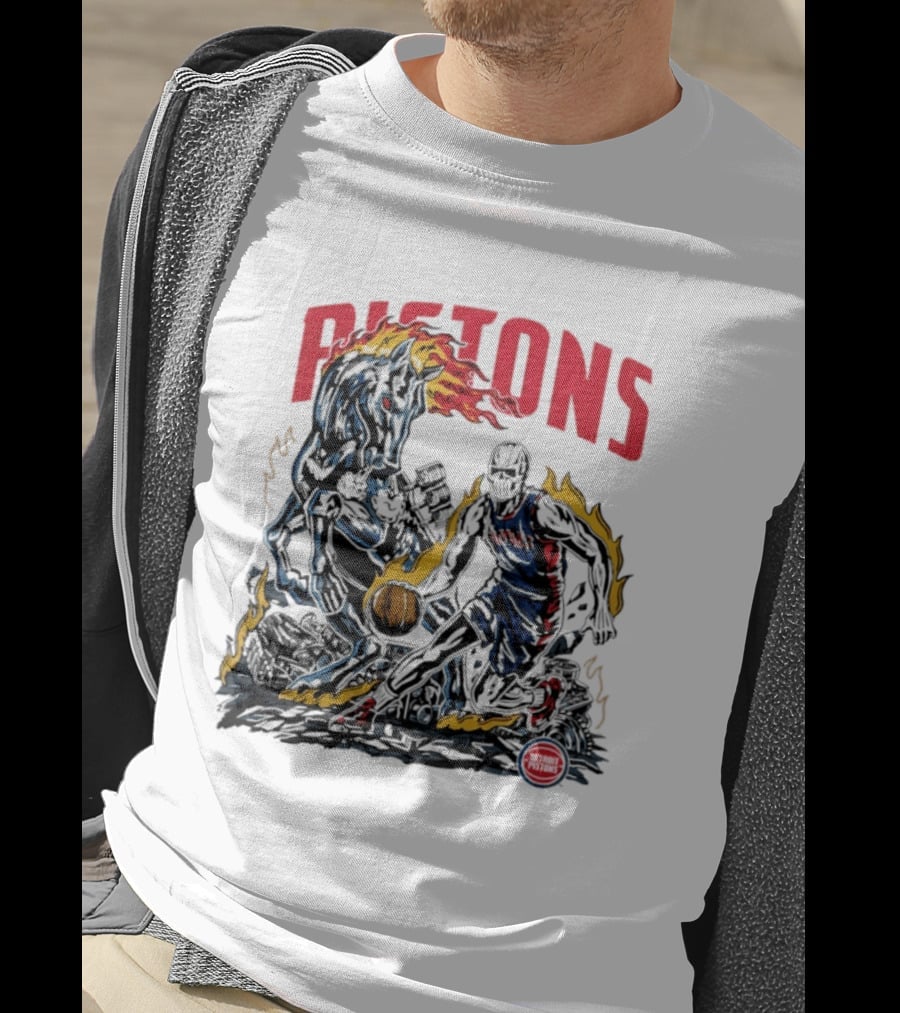Pistons Warren Lotas 2026 Basketball Flames T-Shirt
