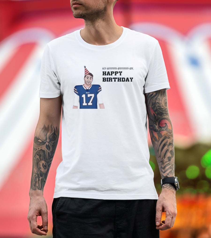 Happy 30th Birthday Josh Allen 17 Bills T-Shirt