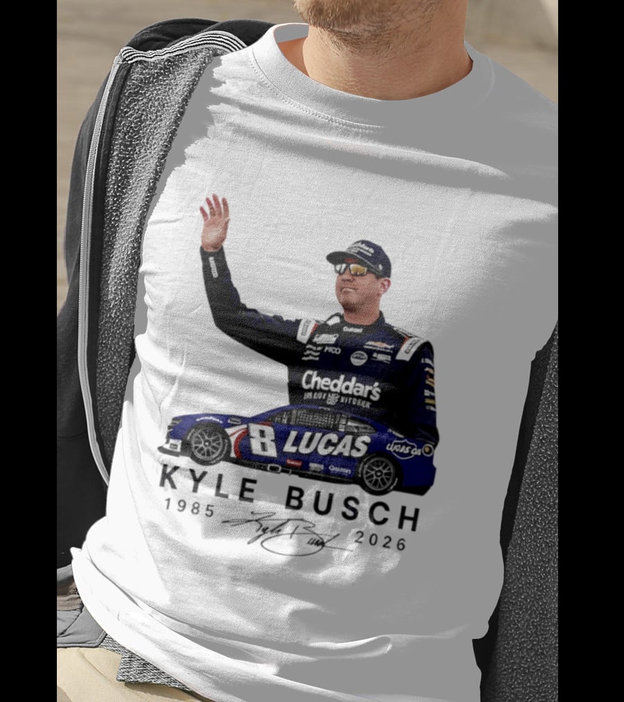 Kyle Busch Rowdy 1985 2026 Cheddars Lucas Racing 8 T-Shirt