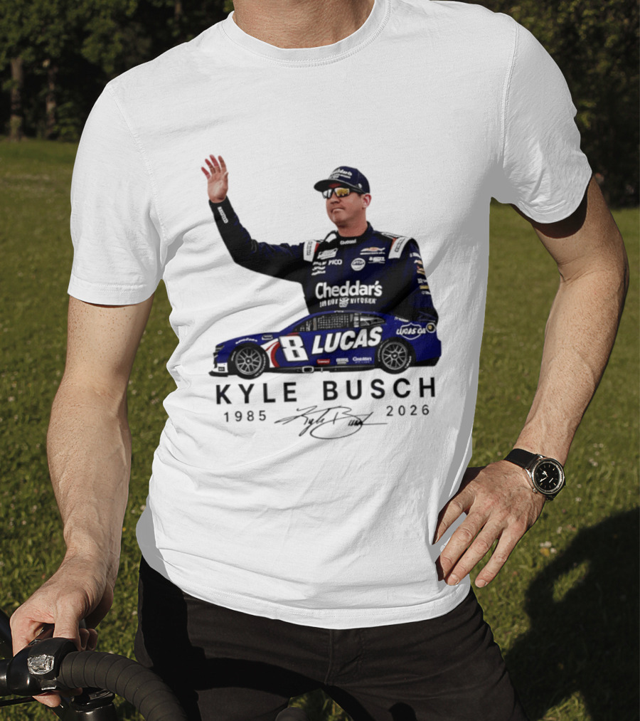 Kyle Busch Rowdy 1985 2026 Cheddars Lucas Racing 8 T-Shirt