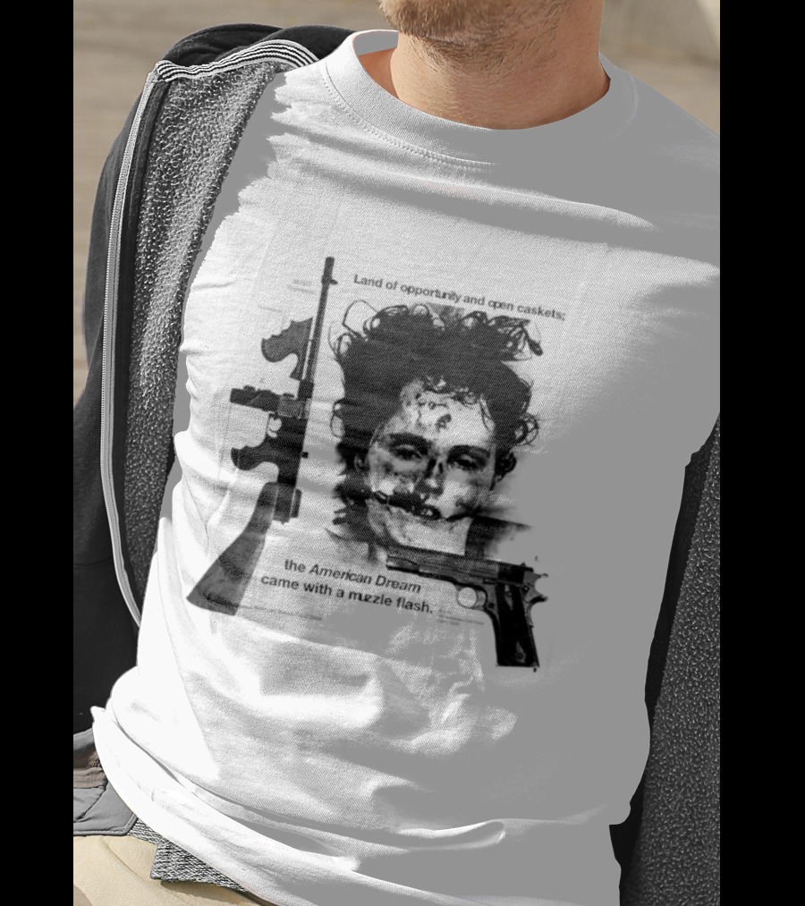 Land Of Opportunity Open Caskets American Dream Muzzle Flash T-Shirt
