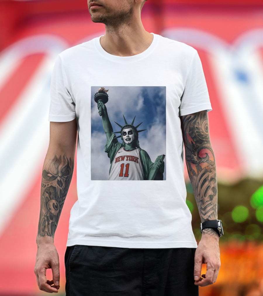 New York 11 Statue Of Liberty Joker Mashup T-Shirt