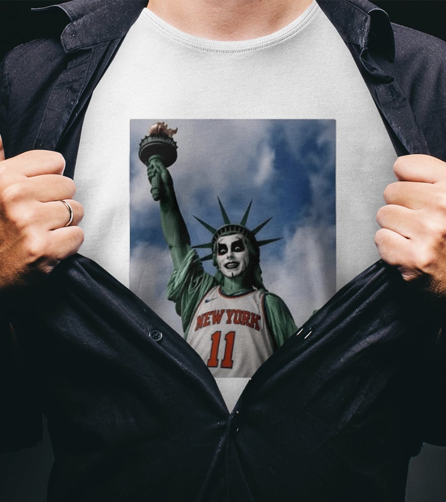 New York 11 Statue Of Liberty Joker Mashup T-Shirt