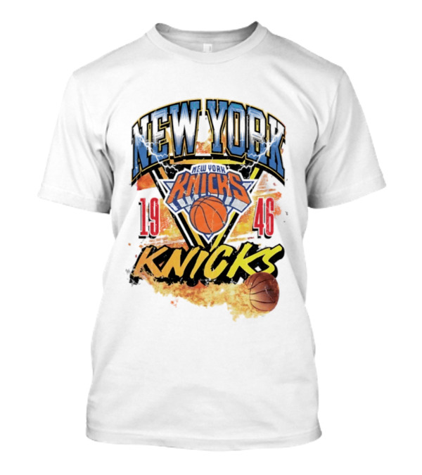 New York Knicks 1946 Basketball On Fire T-Shirt