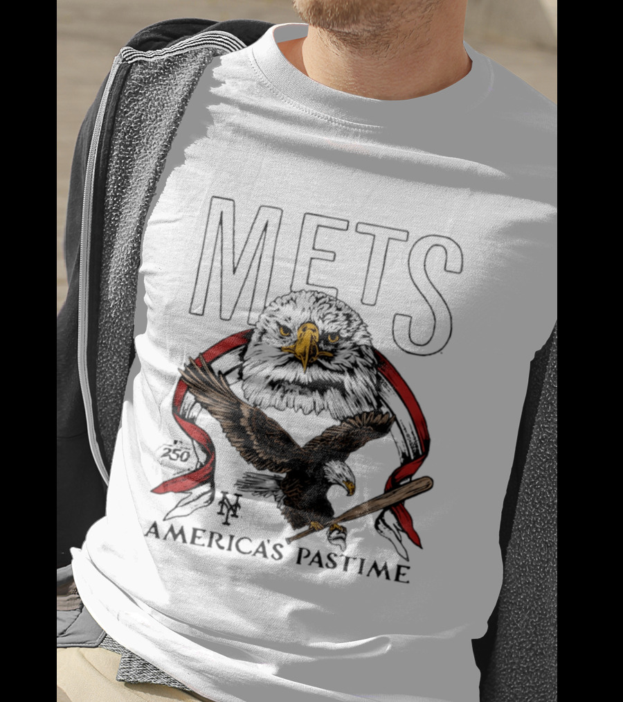 New York Mets America's Pastime 250th Anniversary Eagle And Bat T-Shirt