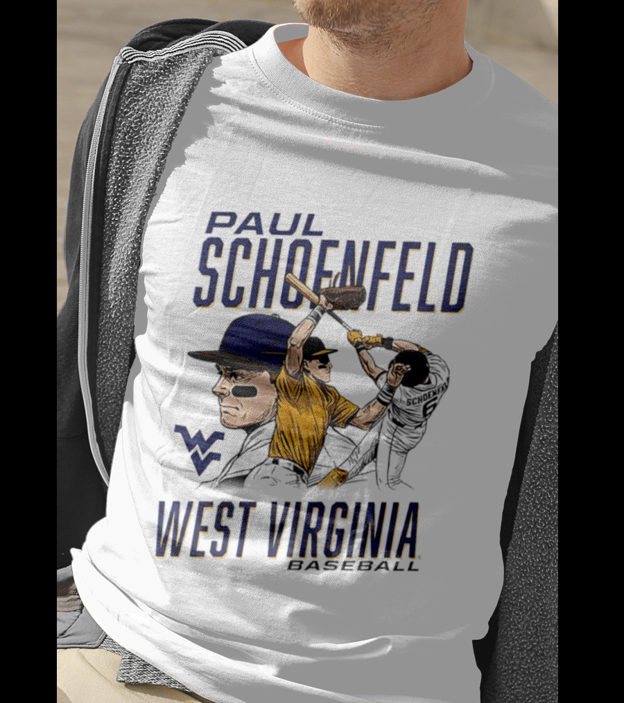 Paul Schoenfeld West Virginia Baseball WV Player T-Shirt
