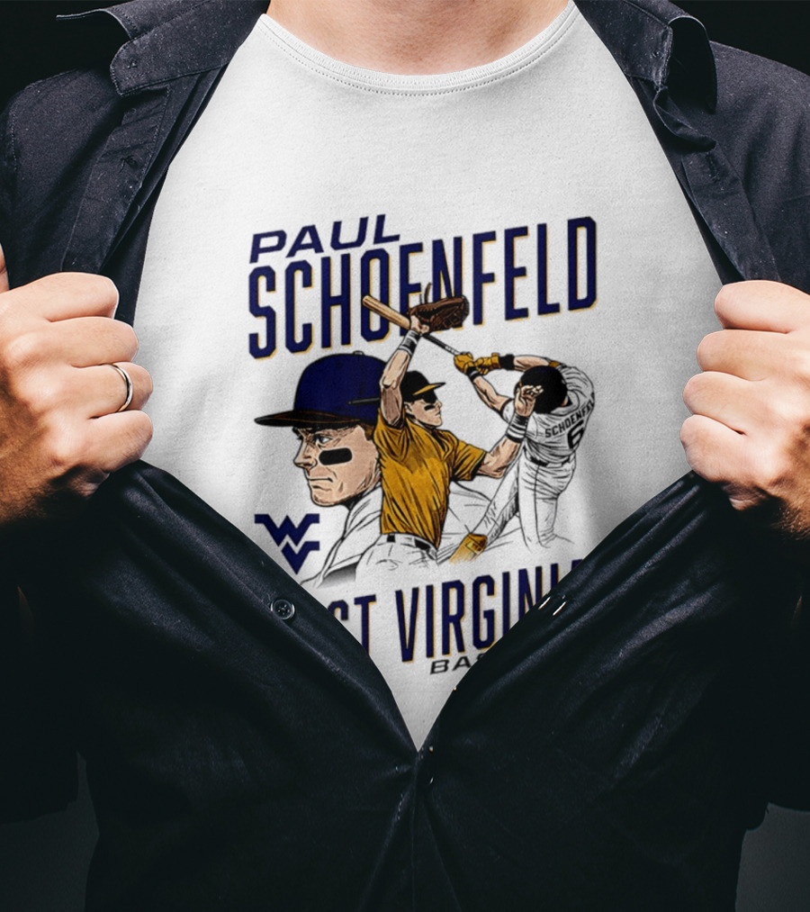 Paul Schoenfeld West Virginia Baseball WV Player T-Shirt