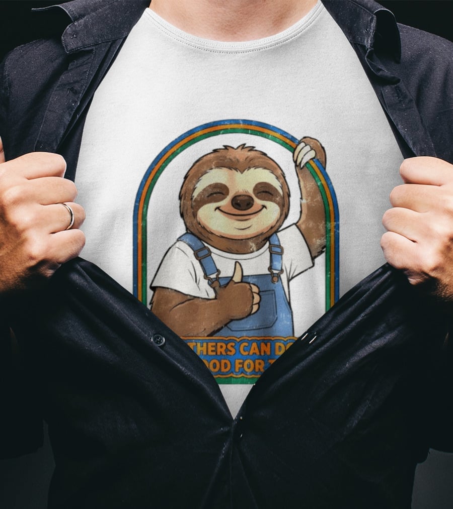 Sloth If Others Can Do It So Good For Them Rainbow Retro Vibes T-Shirt