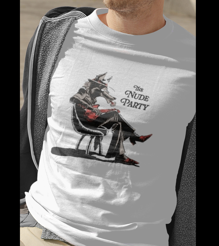 The Nude Party Wolf Playing Electric Guitar T-Shirt