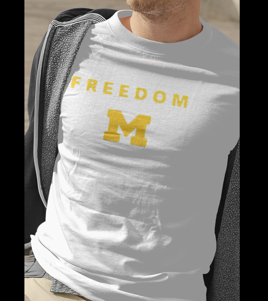 University Of Michigan Freedom M Charlie Kirk 2 Sided T-Shirt