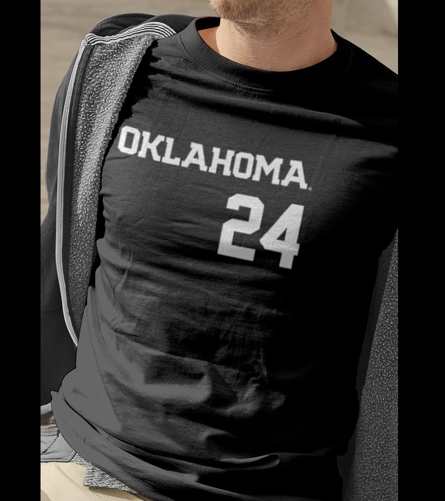 Oklahoma 24 Audrey Lowry Sooners Softball Name And Number Two Sided T-Shirt