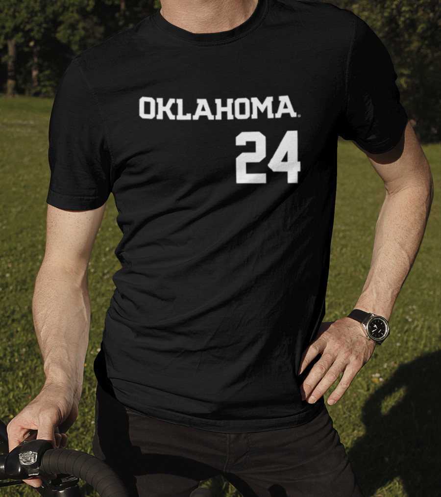Oklahoma 24 Audrey Lowry Sooners Softball Name And Number Two Sided T-Shirt