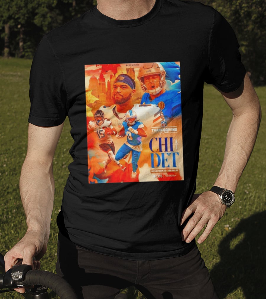 NFL Thanksgiving Day Game Chicago Bears Vs Detroit Lions Nov 26 CBS Sports T-Shirt