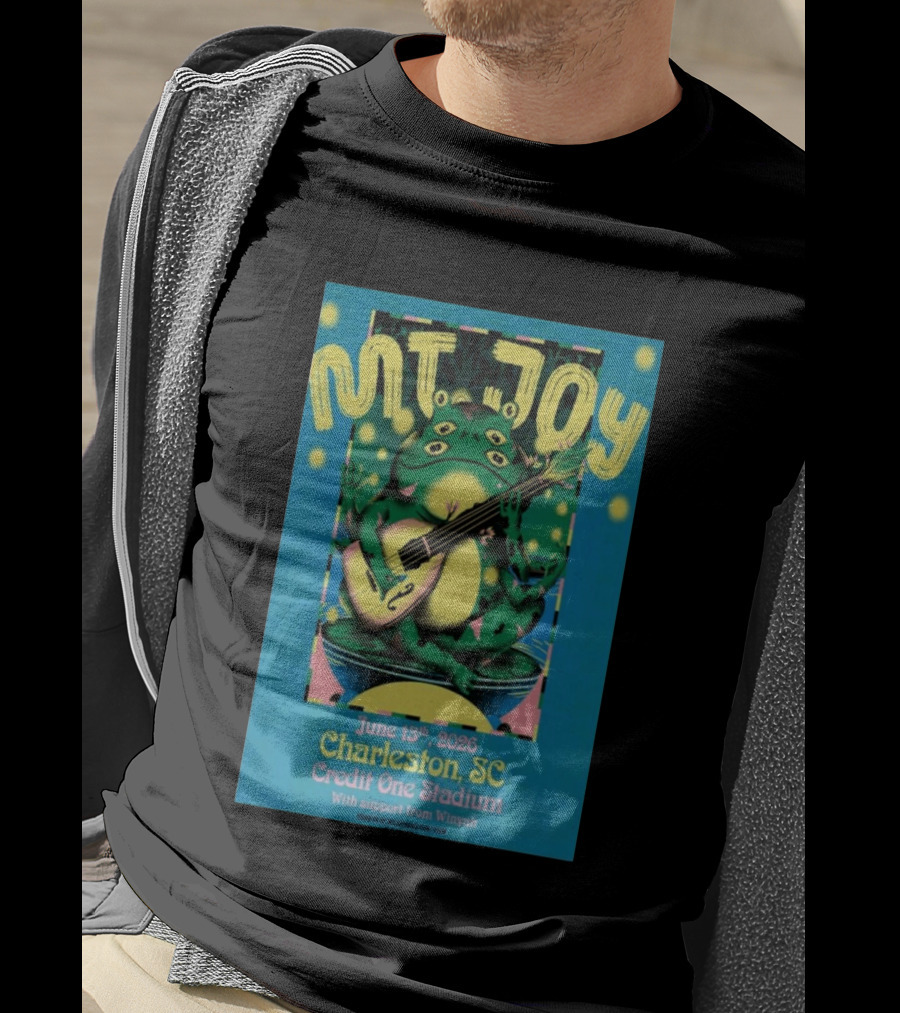 MT. JOY Charleston SC June 13 2026 Credit One Stadium Frog Guitar Concert T-Shirt
