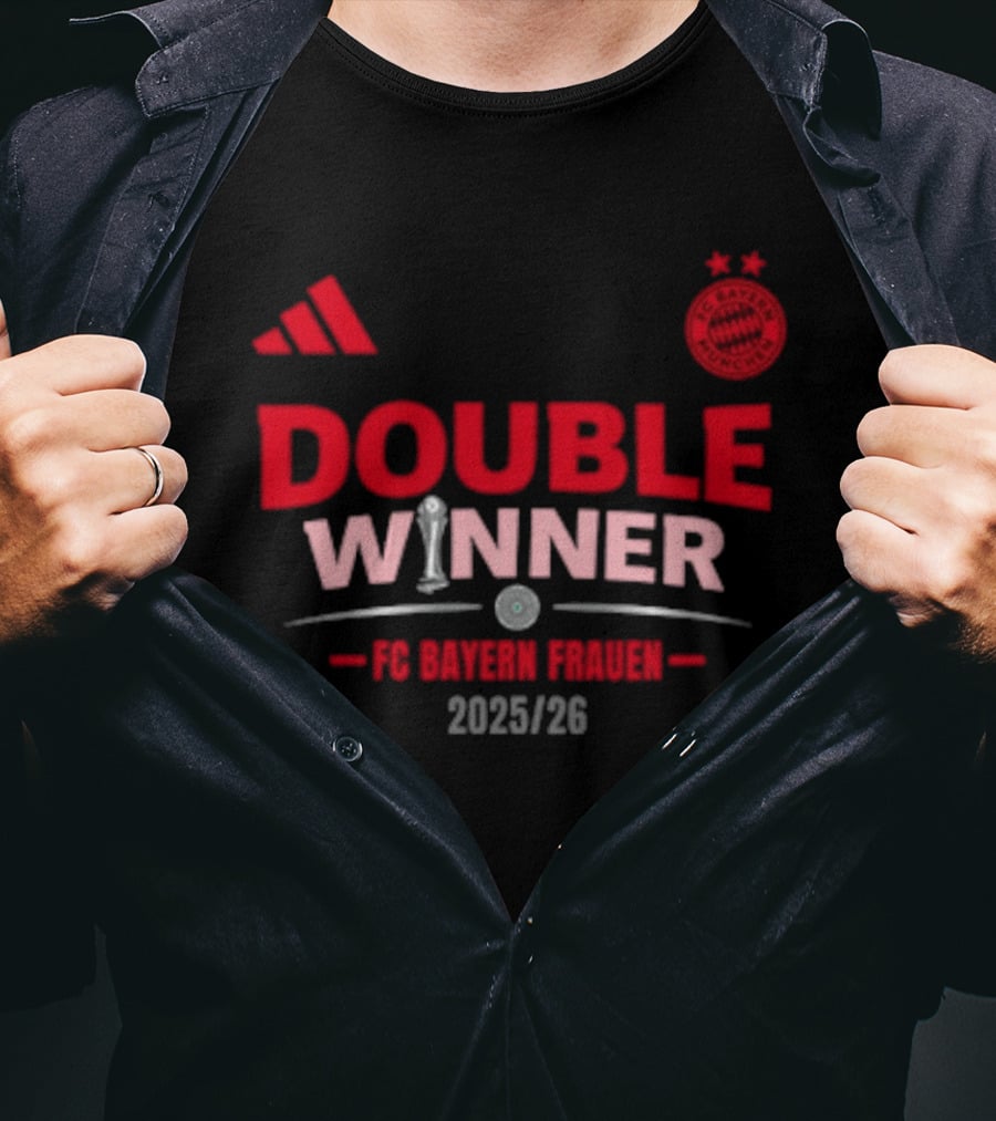 Double Winner FC Bayern Frauen 2025 26 Bundesliga Champions T-Shirt