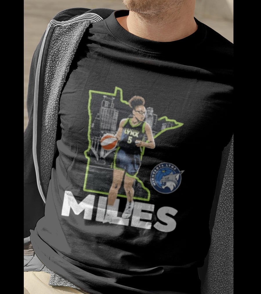 Minnesota Lynx Olivia Miles Basketball Skyline Map T-Shirt