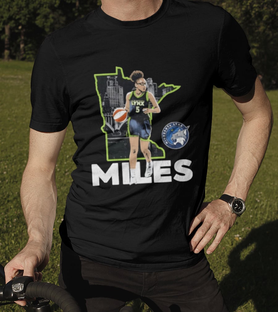 Minnesota Lynx Olivia Miles Basketball Skyline Map T-Shirt