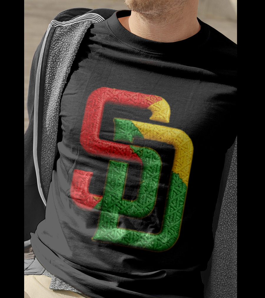 Padres African American Heritage 2026 Giveaway SD Red Gold Green T-Shirt