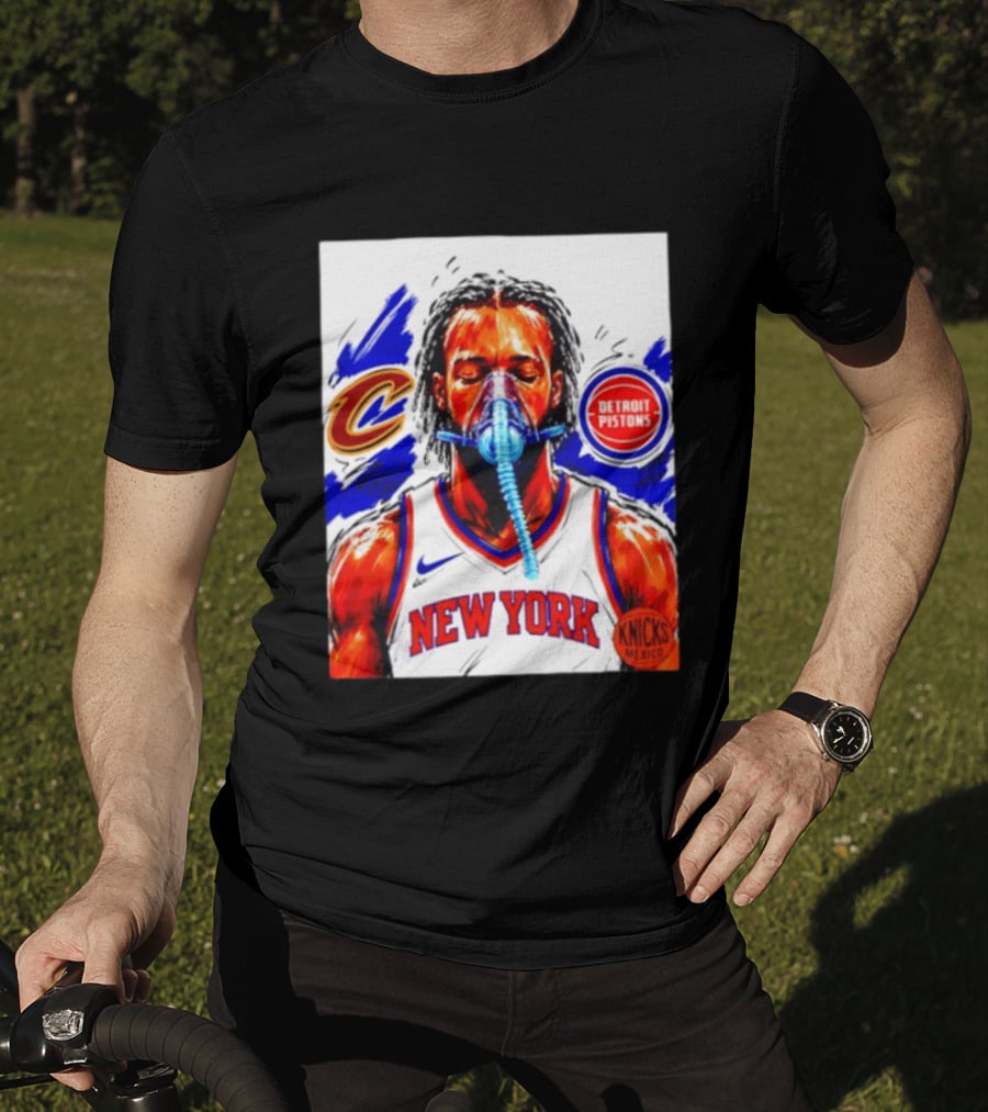New York Knicks Jalen Brunson Vs Detroit Pistons Cleveland Cavaliers Matchup Knicks Mexico T-Shirt
