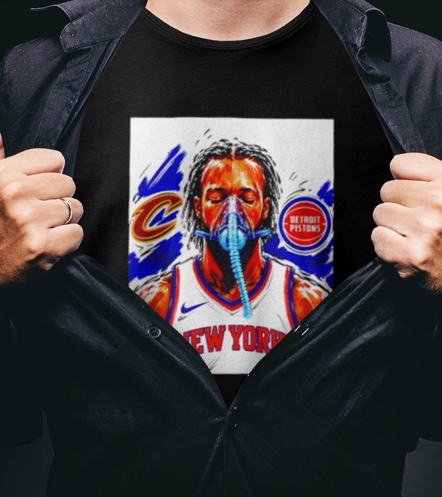 New York Knicks Jalen Brunson Vs Detroit Pistons Cleveland Cavaliers Matchup Knicks Mexico T-Shirt