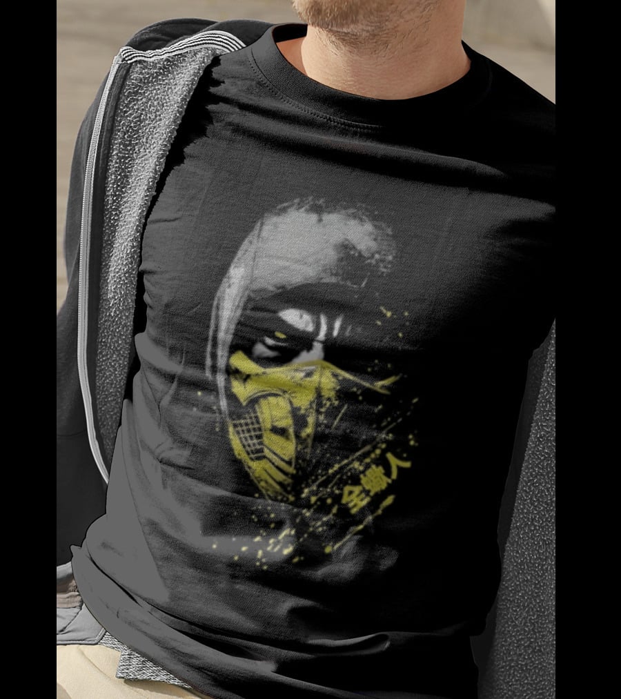 Scorpion Get Over Here Mortal Kombat Classic Yellow Mask T-Shirt