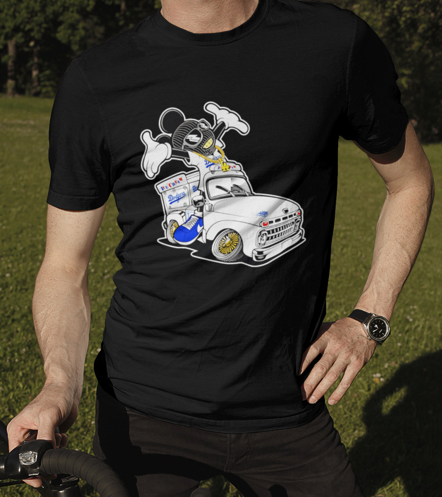 Los Angeles Dodgers Mickey Ice Cream Truck Sneaker Chain T-Shirt