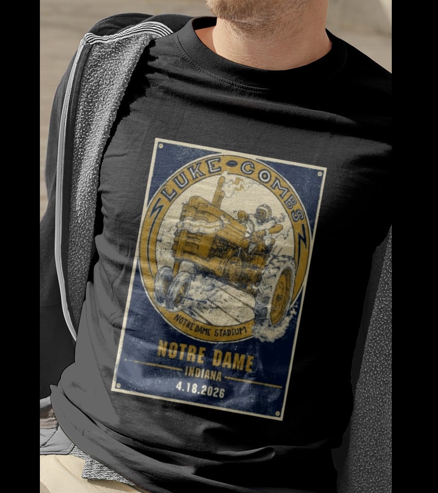 Luke Combs Notre Dame Stadium Indiana Tractor April 18 2026 T-Shirt
