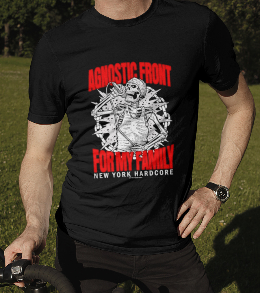 Agnostic Front Skeleton For My Family New York Hardcore T-Shirt