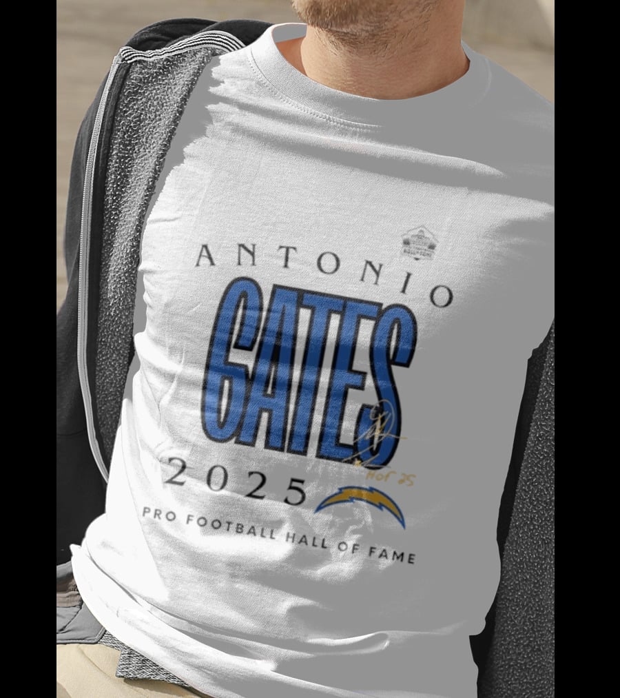 Antonio Gates Los Angeles Chargers Pro Football Hall Of Fame 2025 T-Shirt