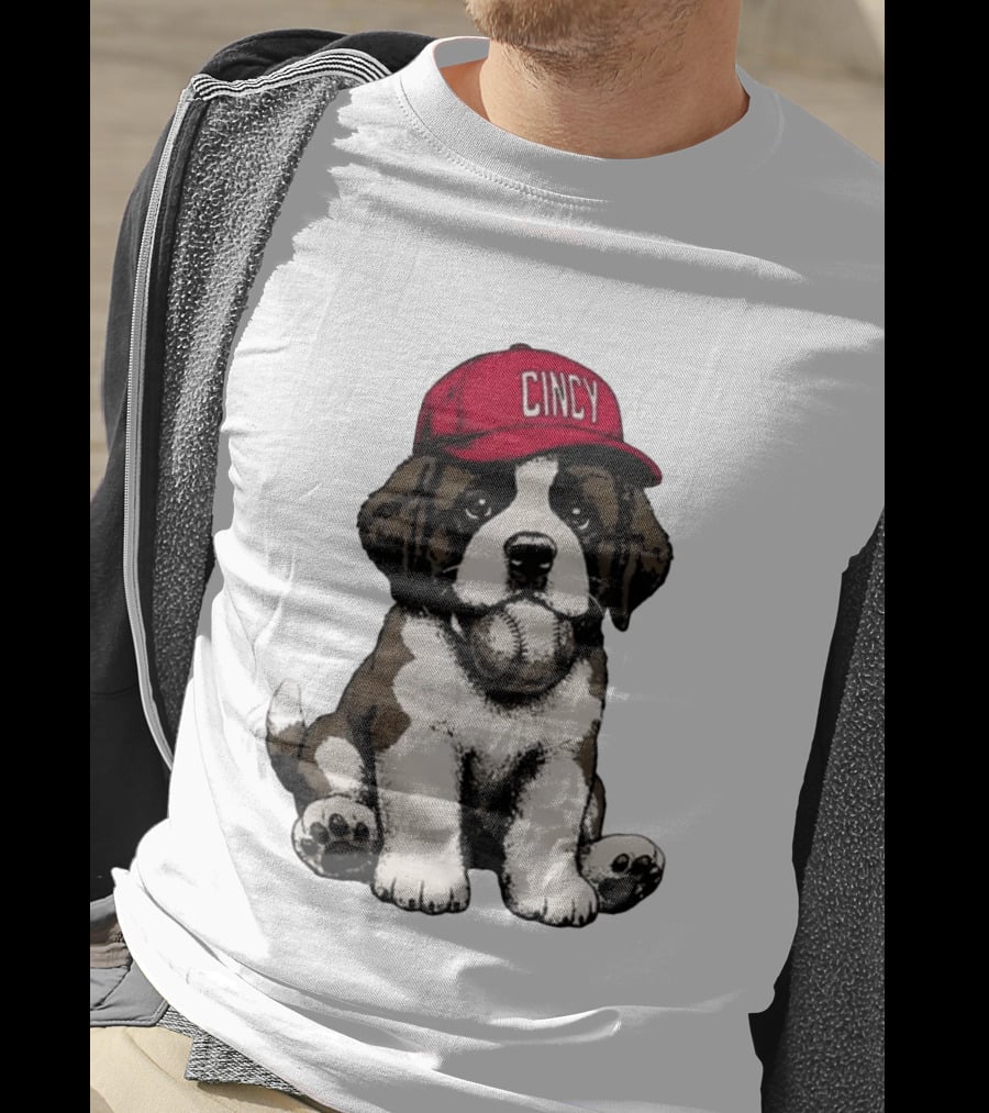 Cincinnati Reds Cincy Puppy Baseball Hat T-Shirt