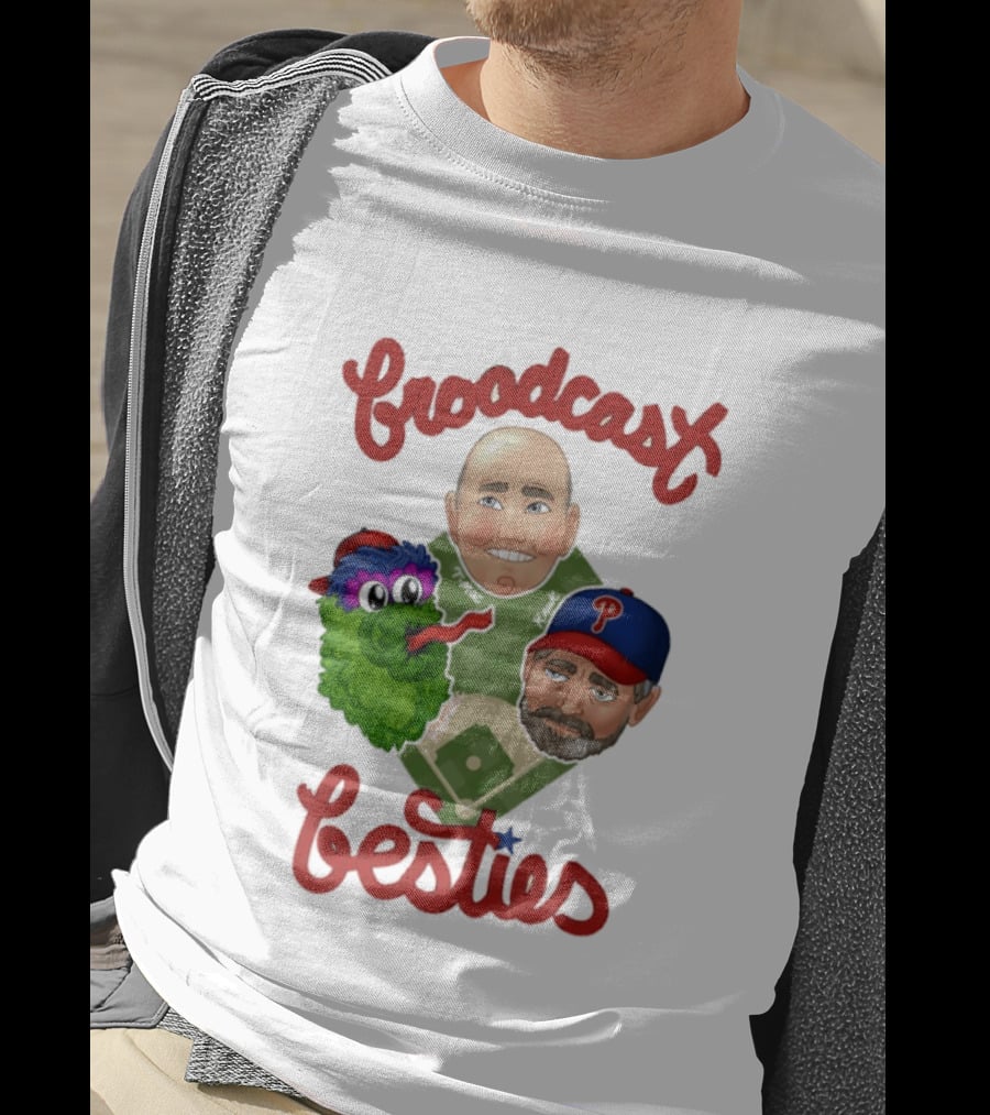 Broadcast Besties Tom McCarthy John Kruk Phillies Phanatic T-Shirt
