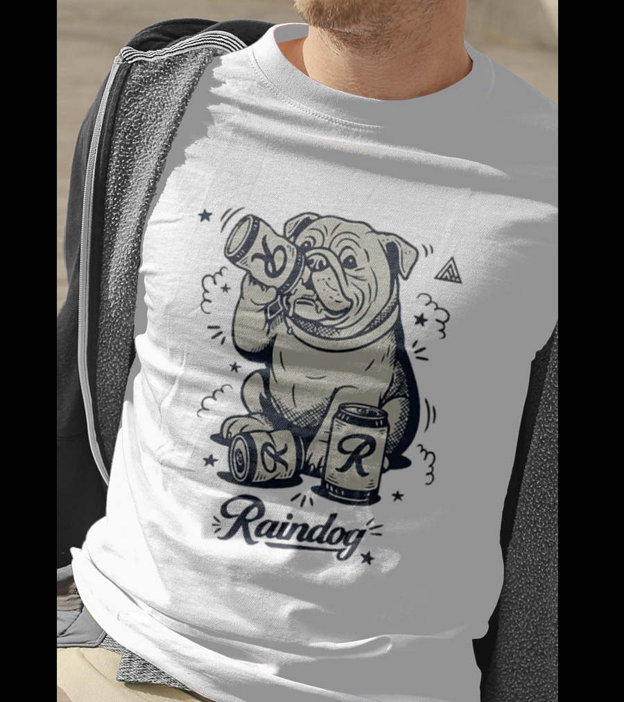 Raindog Bulldog Drinking R Can T-Shirt