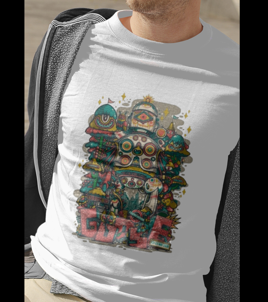 Goose London UK Tour May 22 23 2026 Psychedelic Robot Mushroom T-Shirt