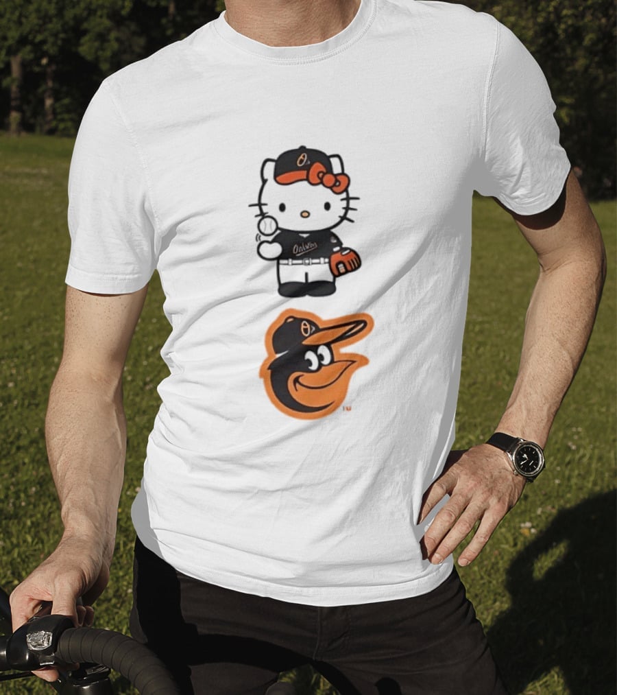 Hello Kitty Baltimore Orioles Baseball Fan Merchandise T-Shirt
