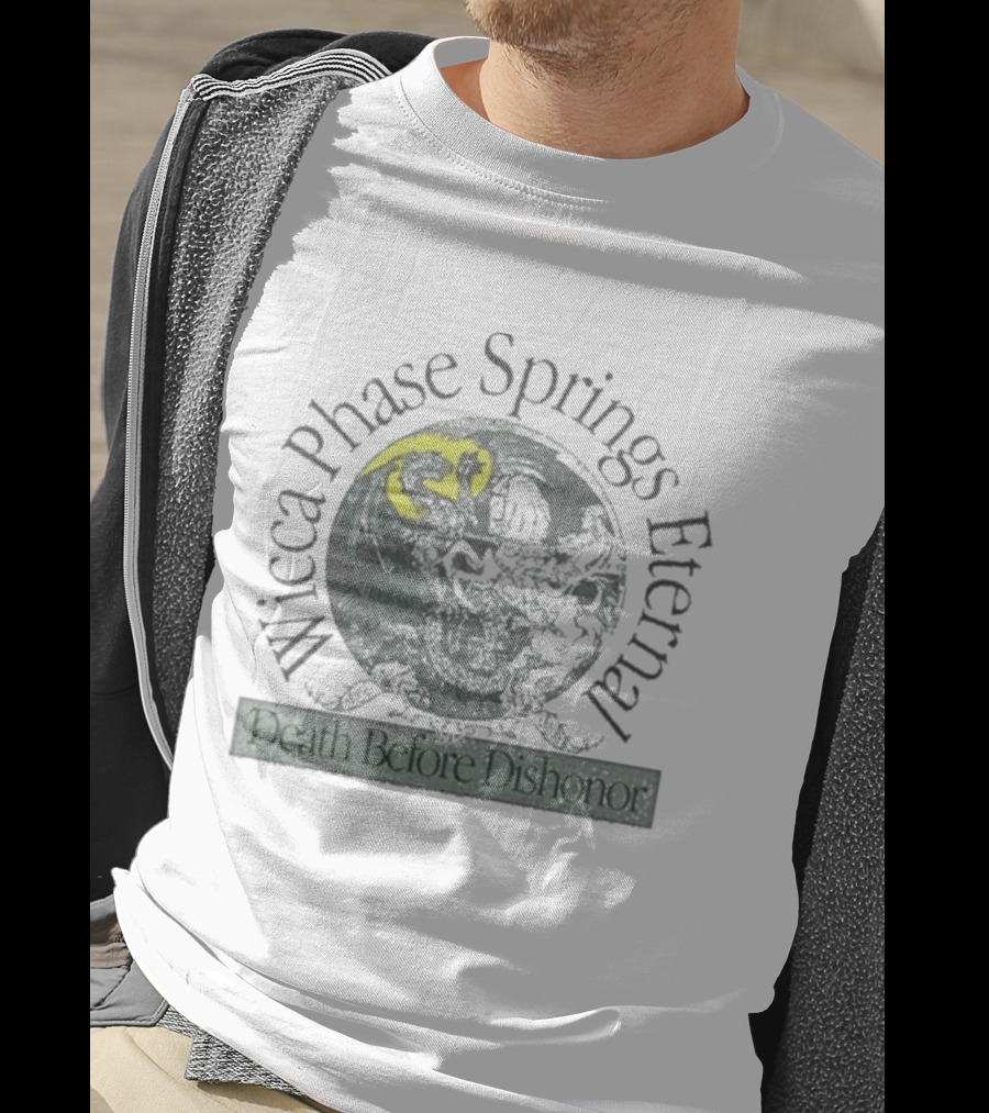 Wicca Phase Springs Eternal Moon Globe Death Before Dishonor T-Shirt