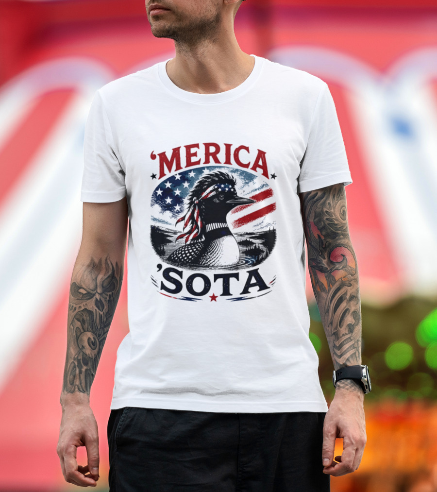 Merica 'Sota Loon Stars Stripes American Flag T-Shirt