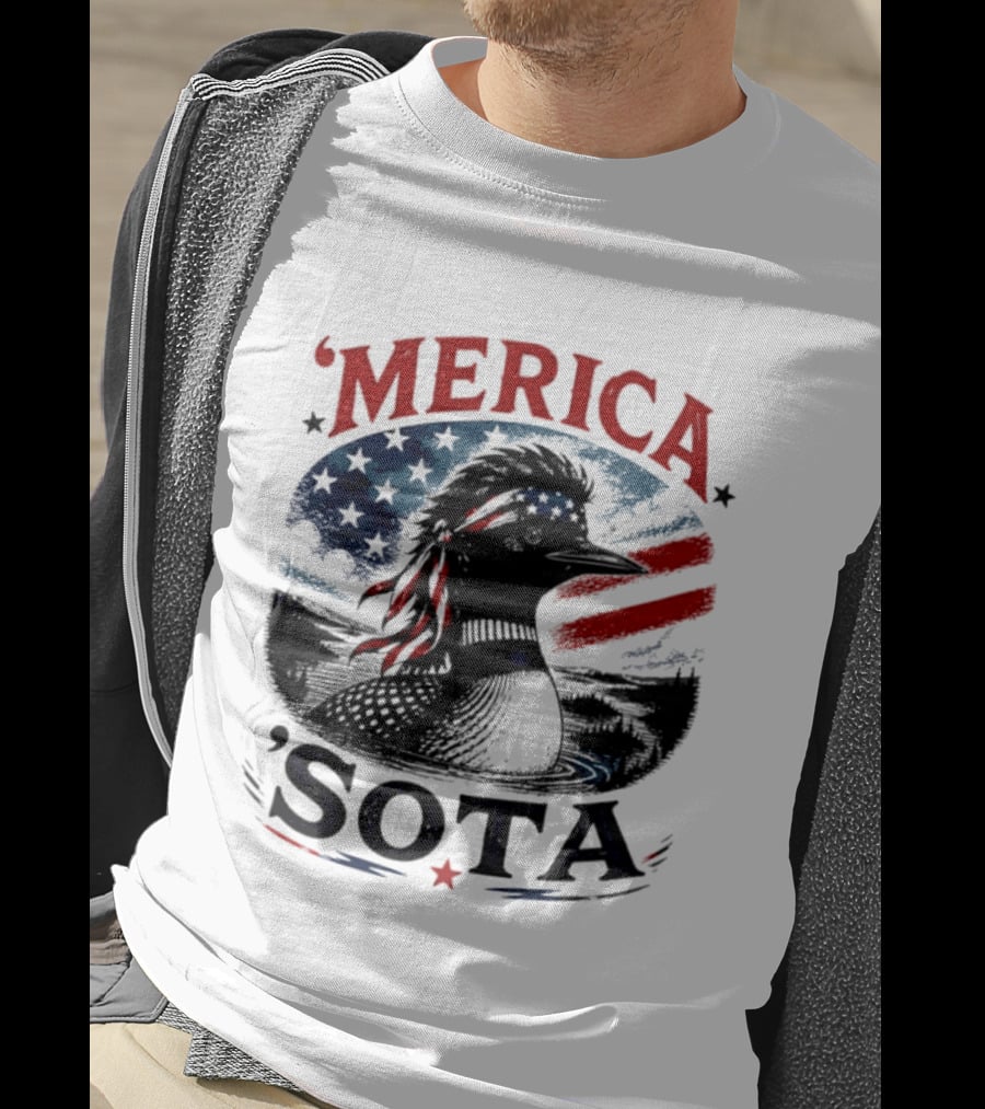 Merica 'Sota Loon Stars Stripes American Flag T-Shirt